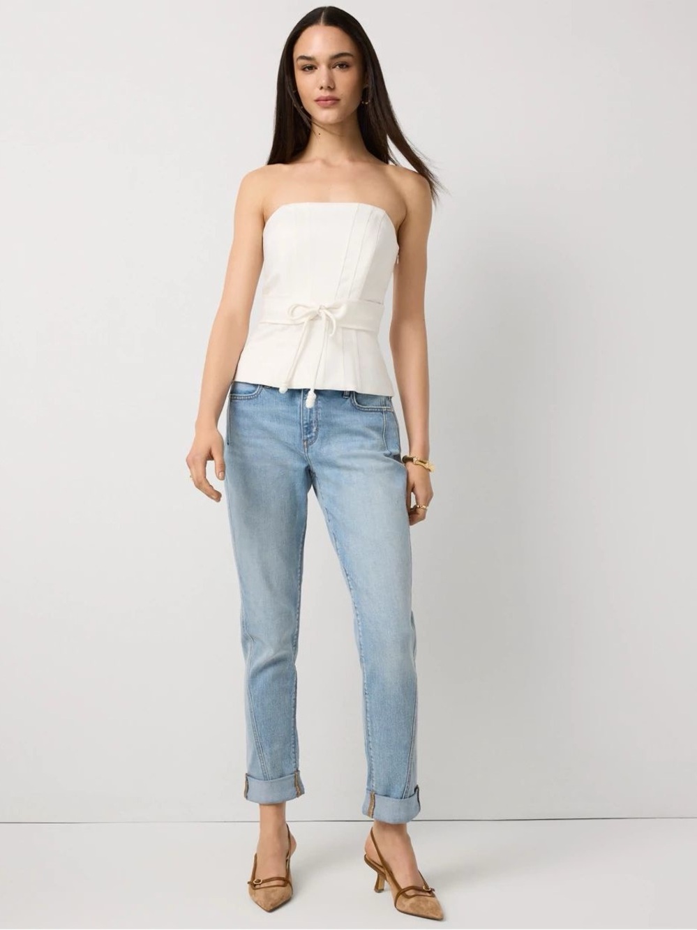 White House Black Market Light Blue High-Rise Girlfriend Jeans Size 6